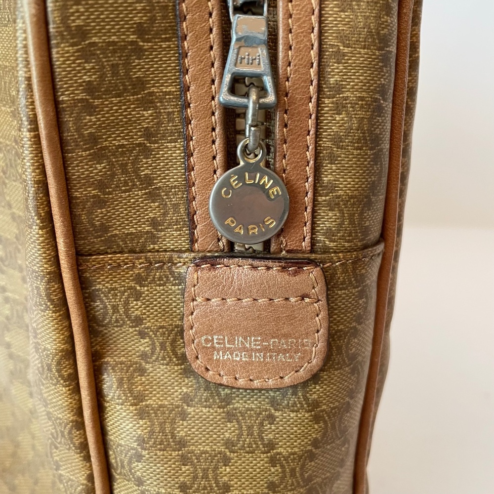 Celine Macadam Vintage Brown/Beige PVC Top Handle Hand Bag - Picture 10 of 16